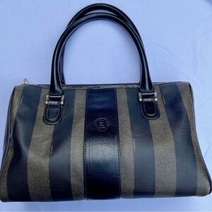Fendi Vintage Pequin stripped bag- read description.